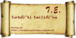 Turbéki Emiliána névjegykártya